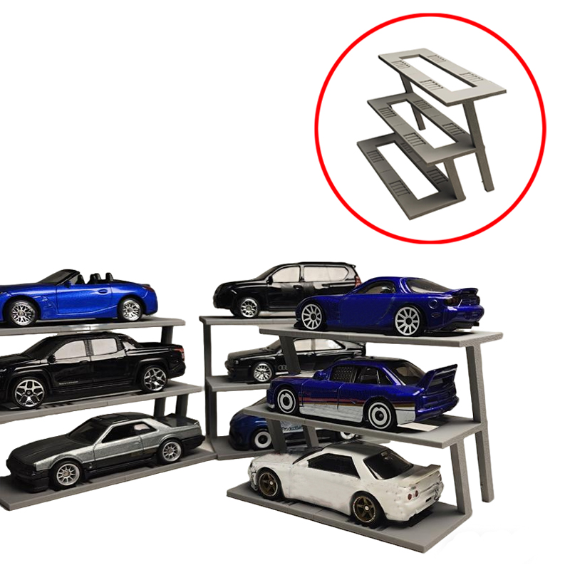 3D Printing Diecast Cars - Soporte de exhibición escalonado impreso en