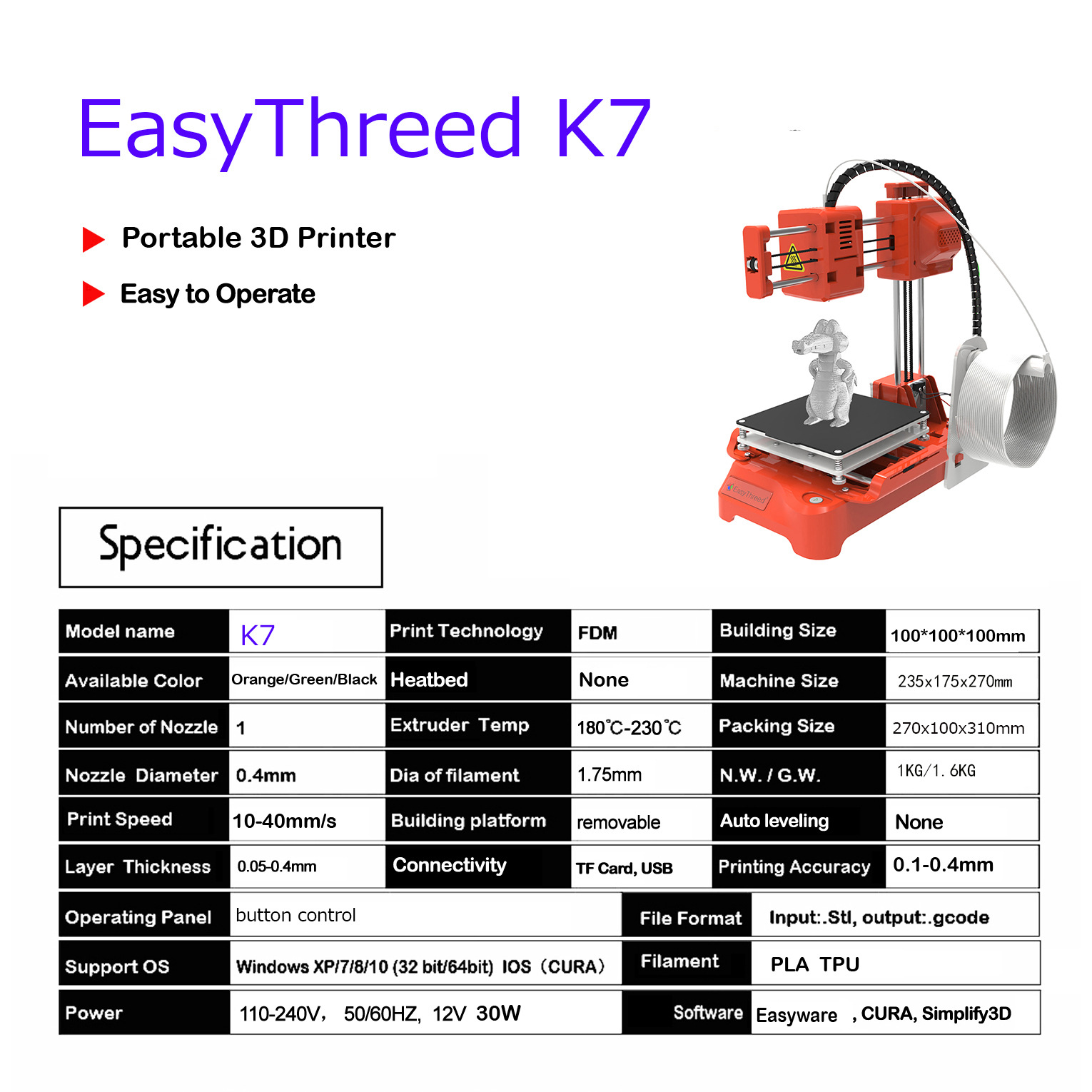 Impresora 3D Portátil Mini de  - 3D Printing Nerd reseña y precio